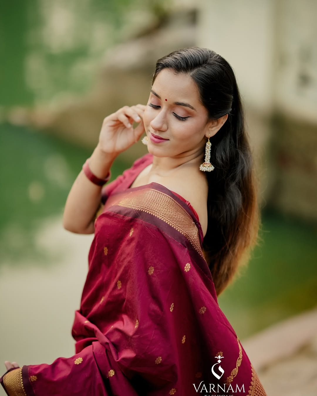 Maroon Kalyani Cotton Saree