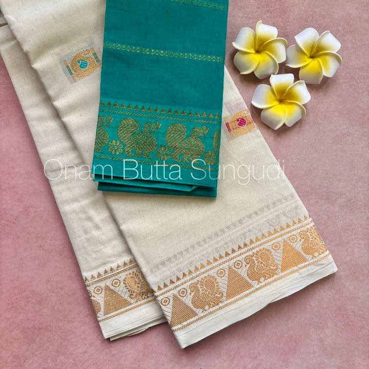Onam Butta Sungudi Cotton Saree