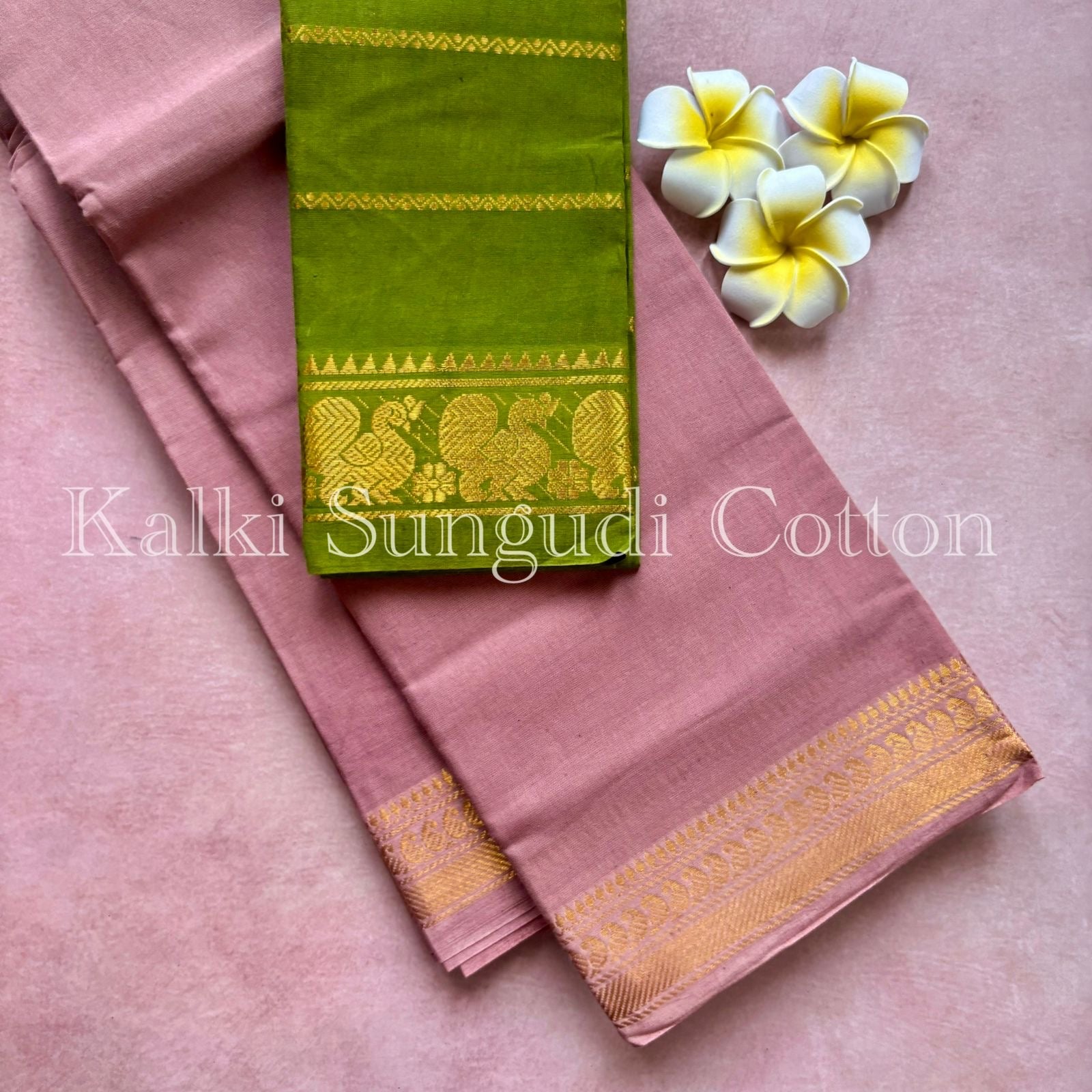 Light Brown Kalki Sungudi Cotton Saree