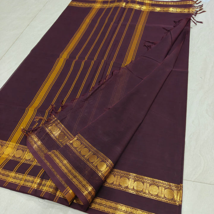 Brown Rettapetta Kanchi Cotton Saree