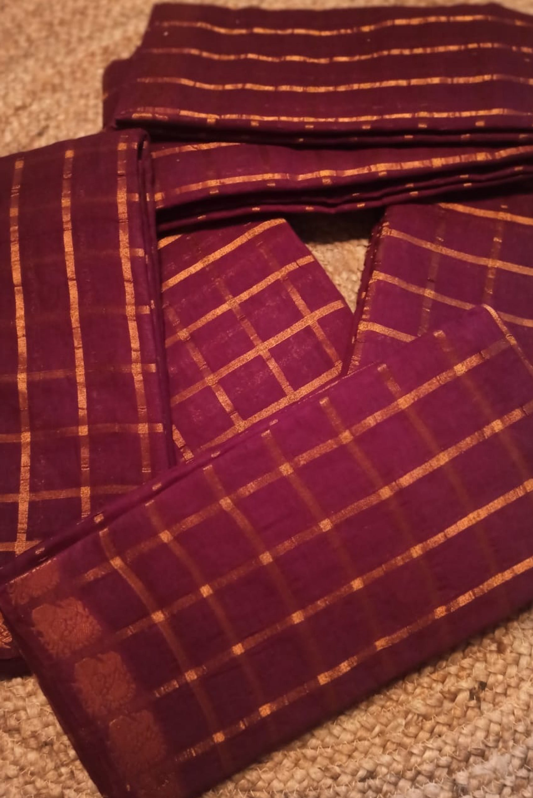 Maroon Pavithra Kattam Sungudi Saree