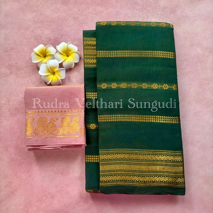 Green Rudra Velthari Sungudi Cotton Saree