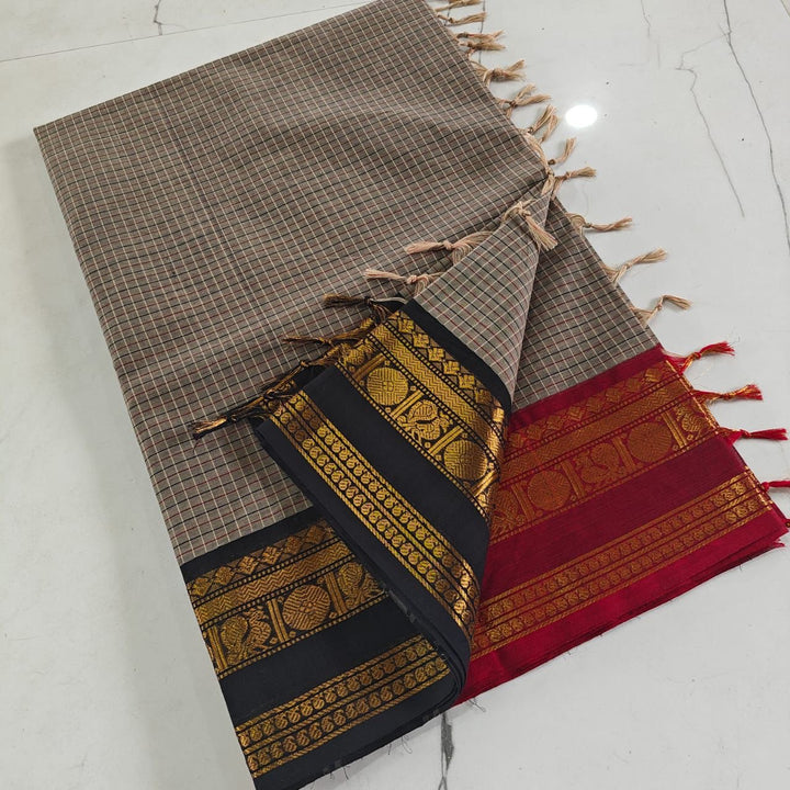 Kanchi Cotton Ganga Jamuna Saree