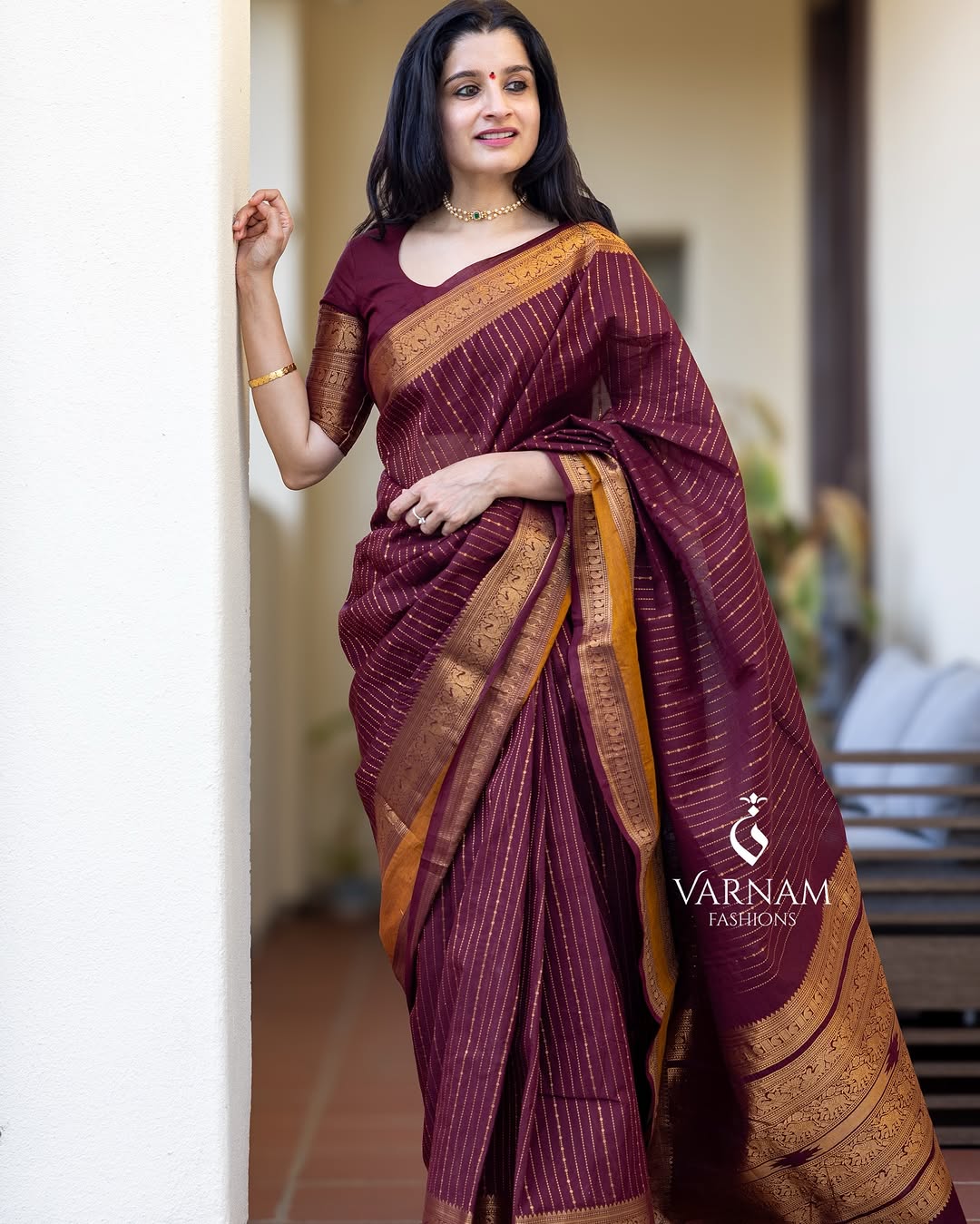 Maroon Rich Pallu Kanchi Cotton Saree