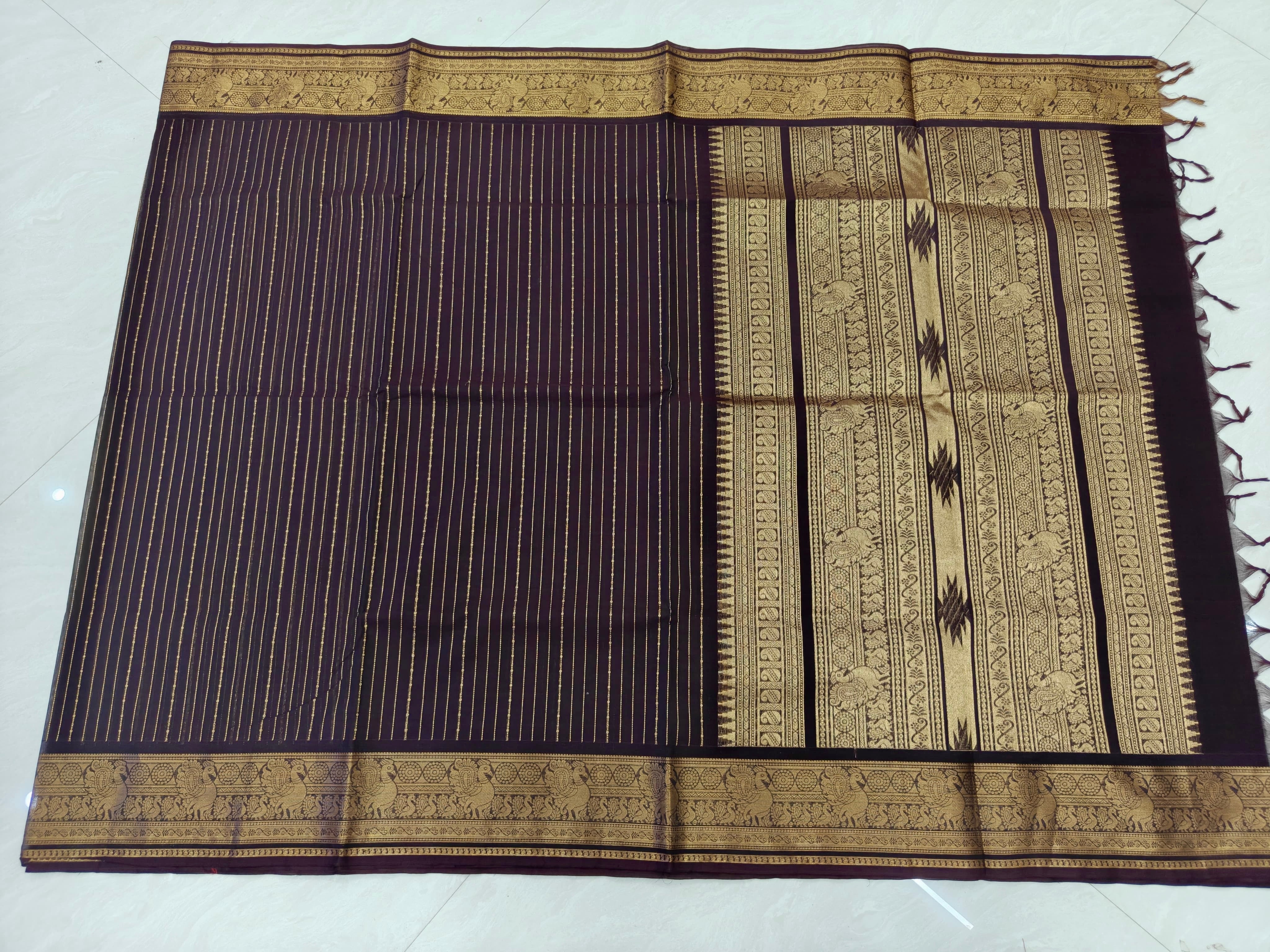 Brown Rich Pallu Kanchi Cotton Saree
