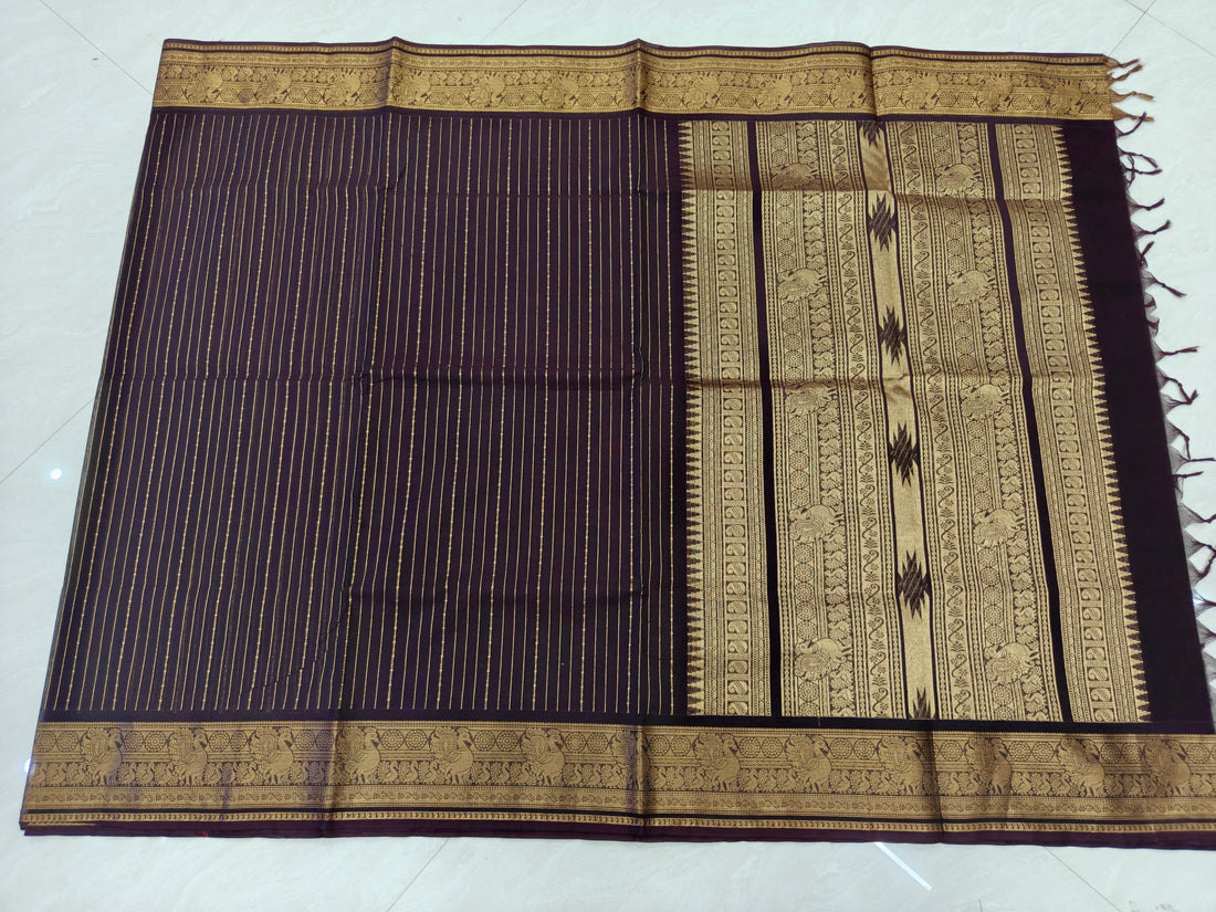 Brown Rich Pallu Kanchi Cotton Saree