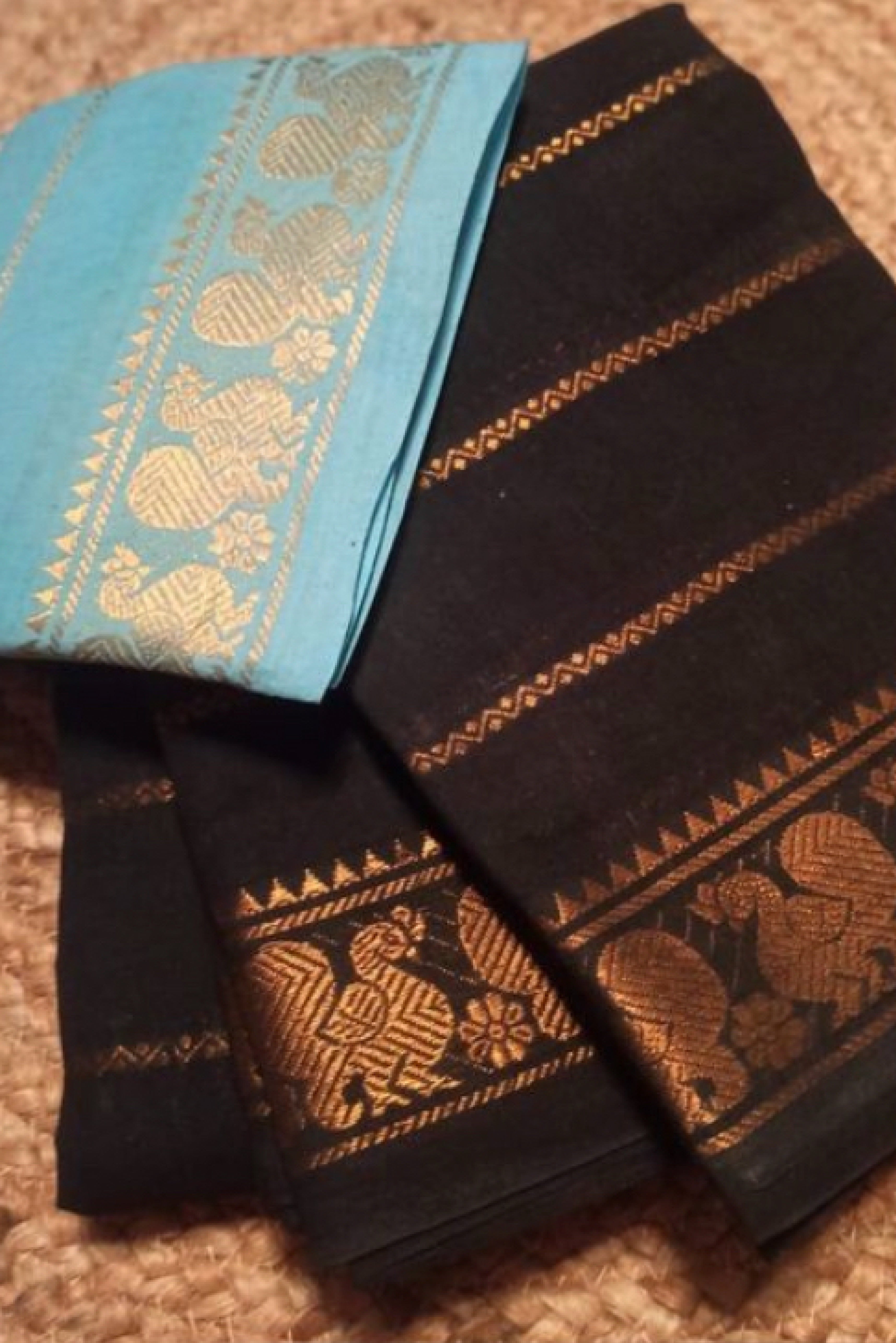 Black Velthari Sungudi Cotton Saree