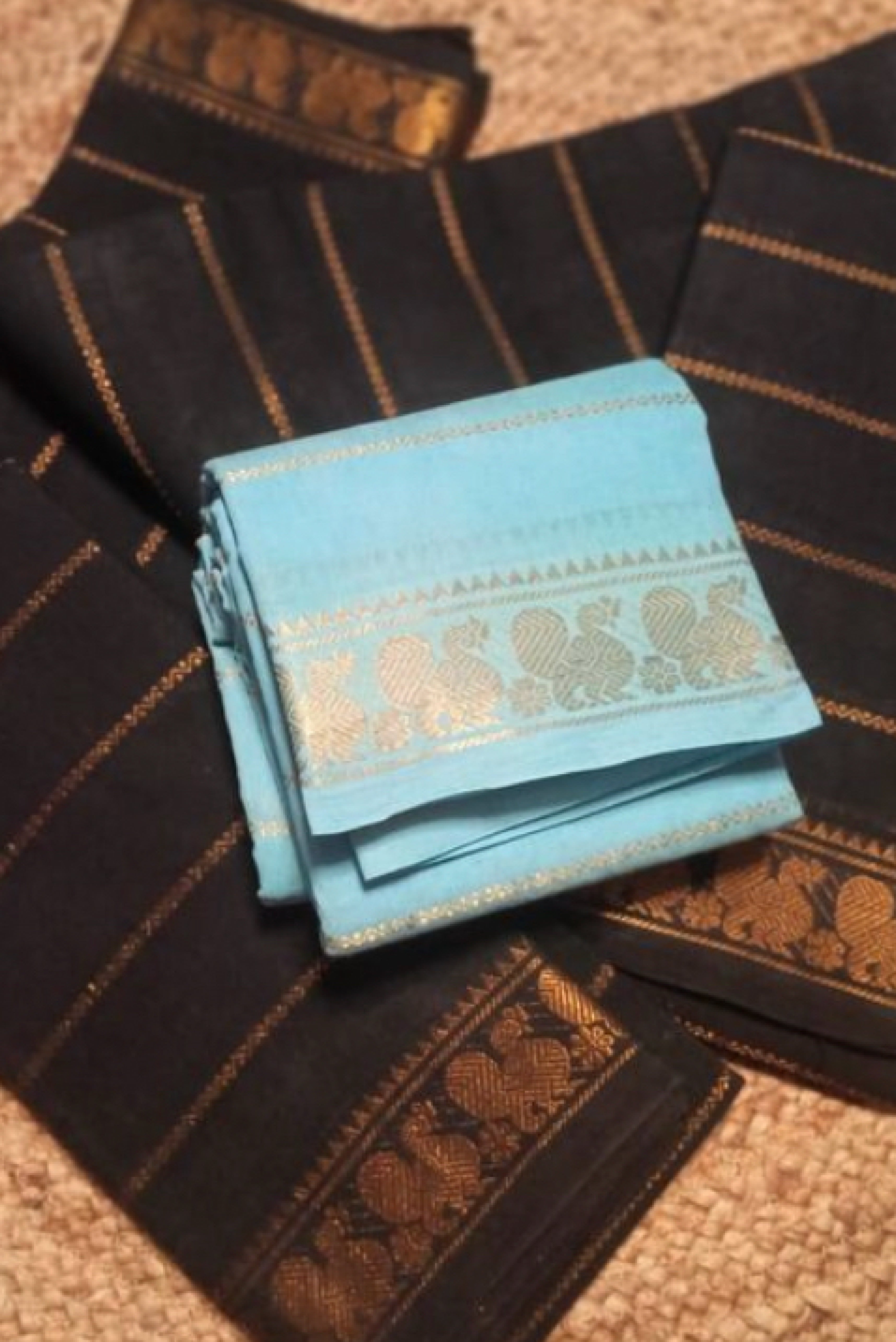 Black Velthari Sungudi Cotton Saree