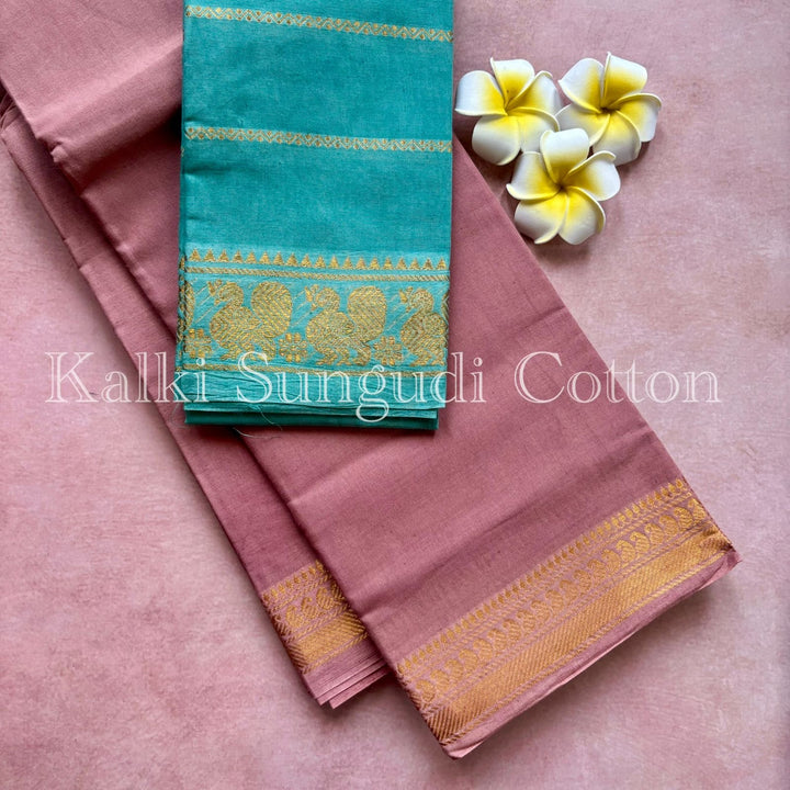 Light Brown Kalki Sungudi Cotton Saree
