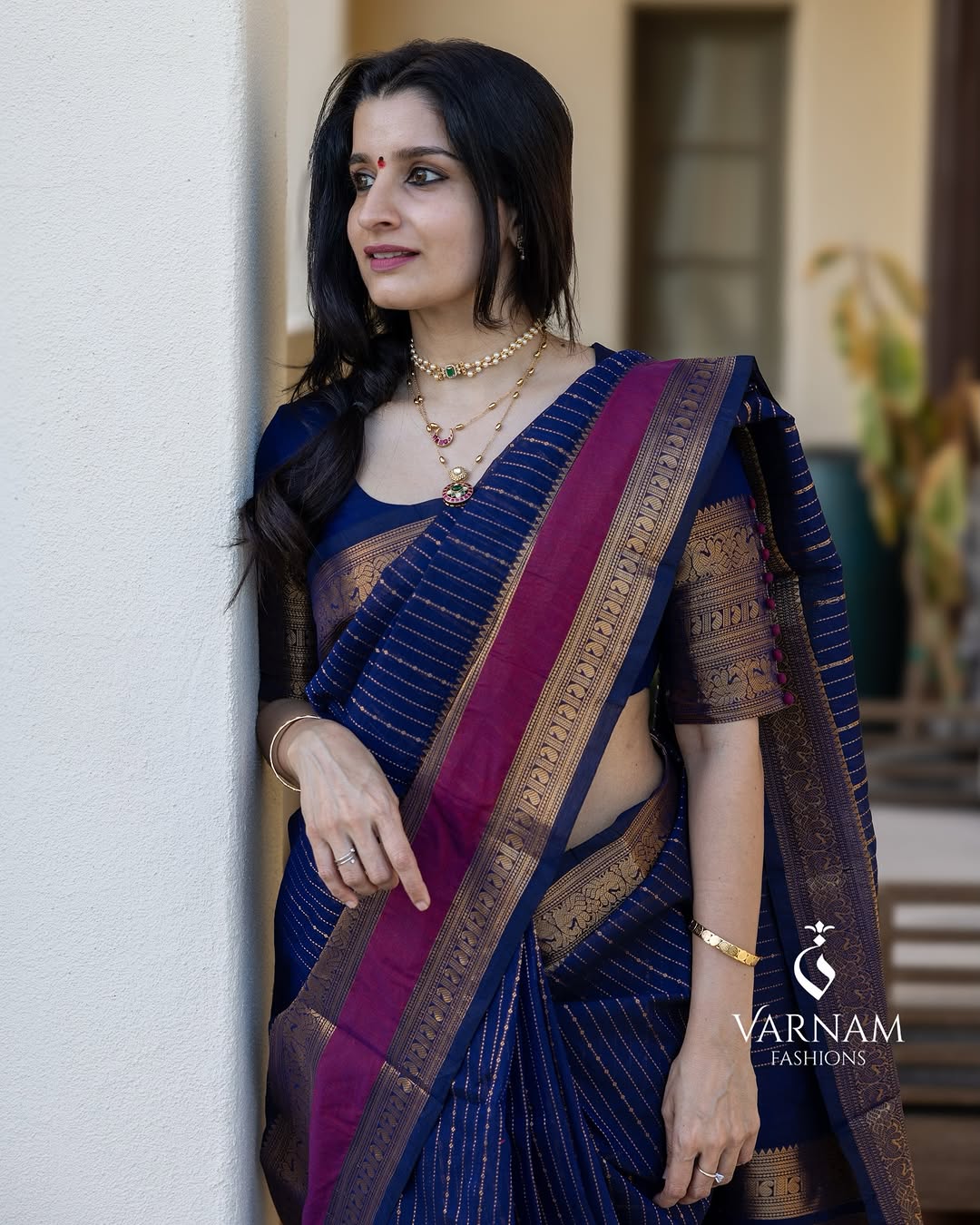 Blue Rich Pallu Kanchi Cotton Saree