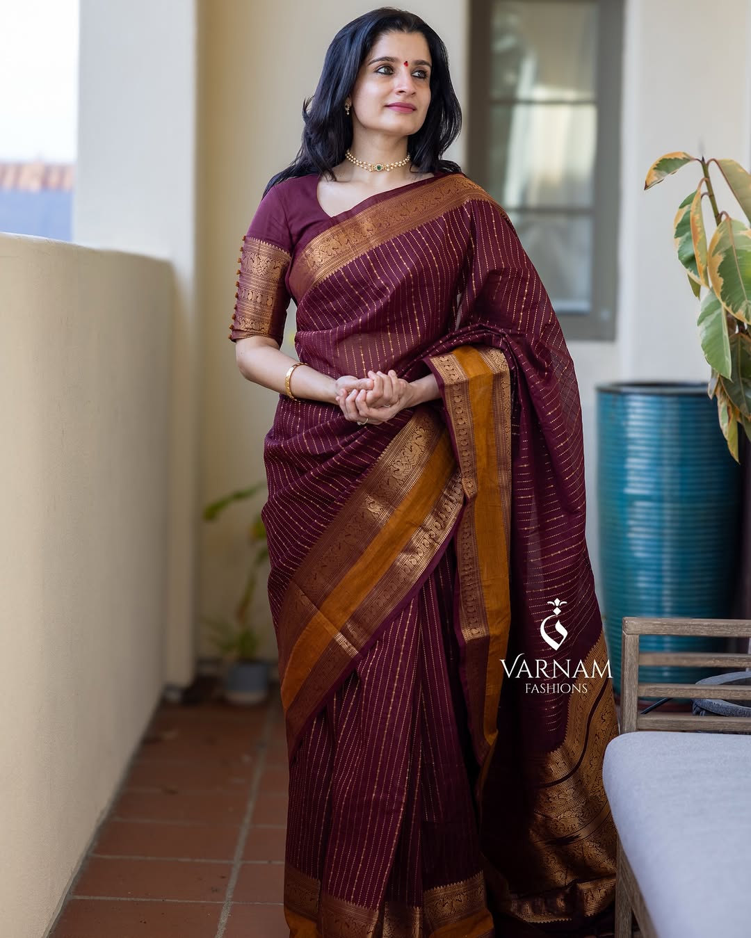 Maroon Rich Pallu Kanchi Cotton Saree