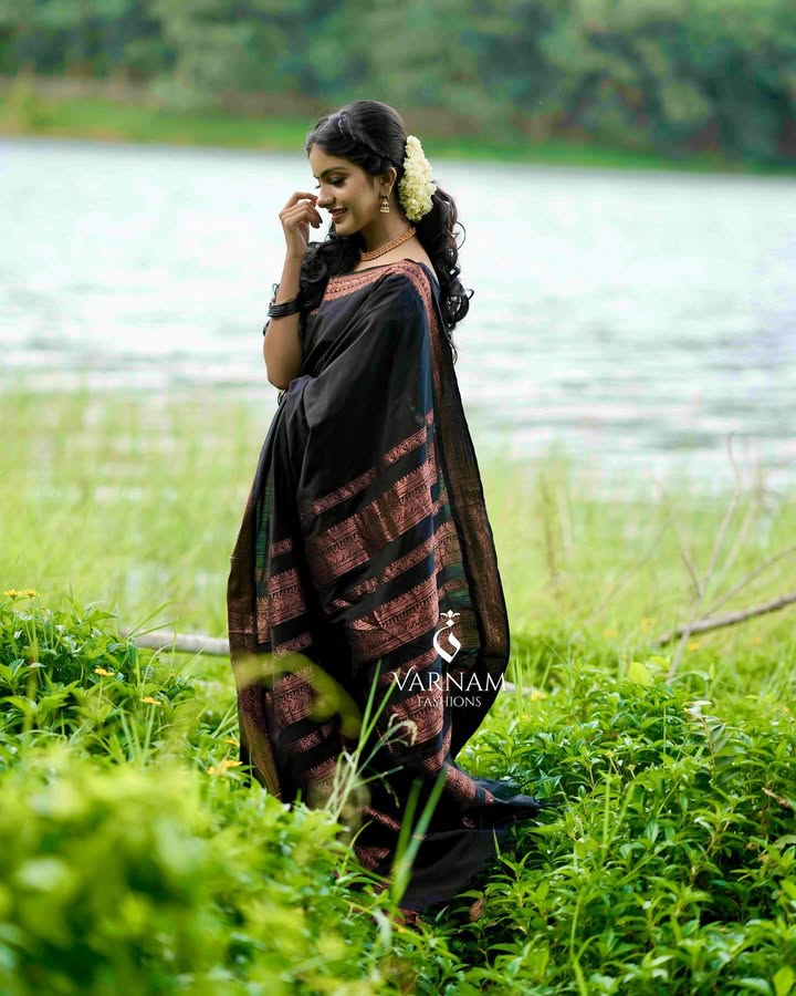 Black Copper Kalyani Cotton Saree