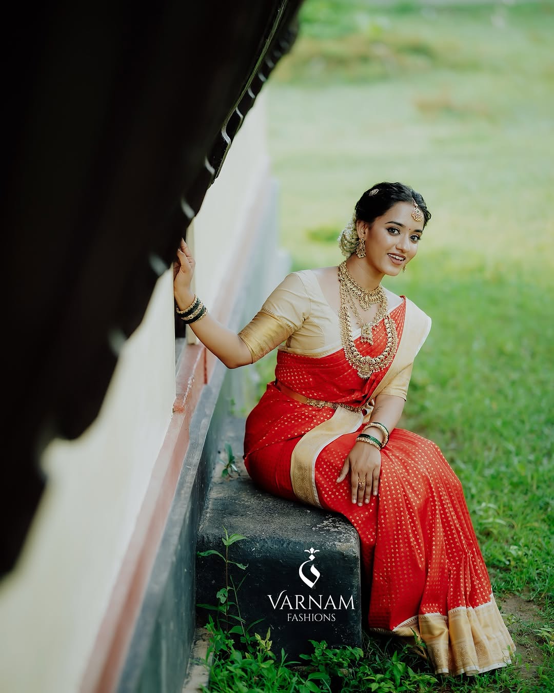Red With Cream Premium Semi Kanchi Silk Saree
