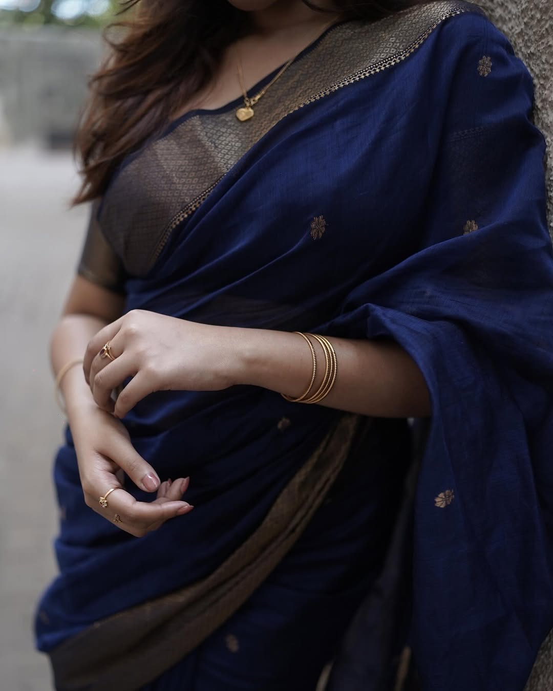 Blue Maheshwari Silk Cotton Saree