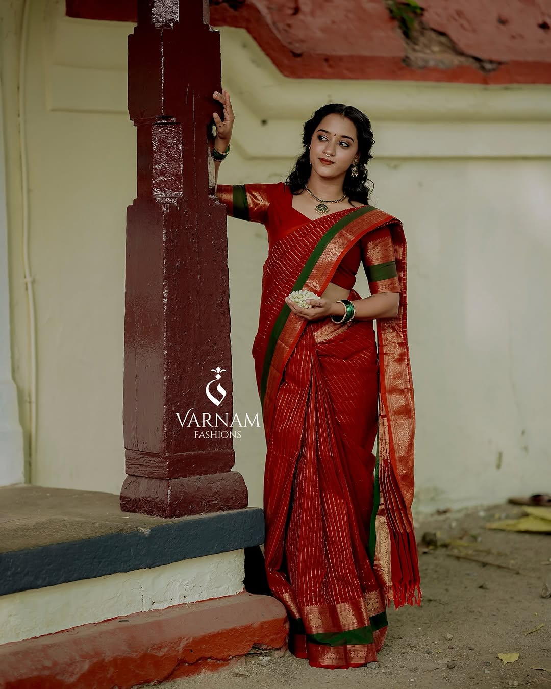 Red Rich Pallu Kanchi Cotton Saree