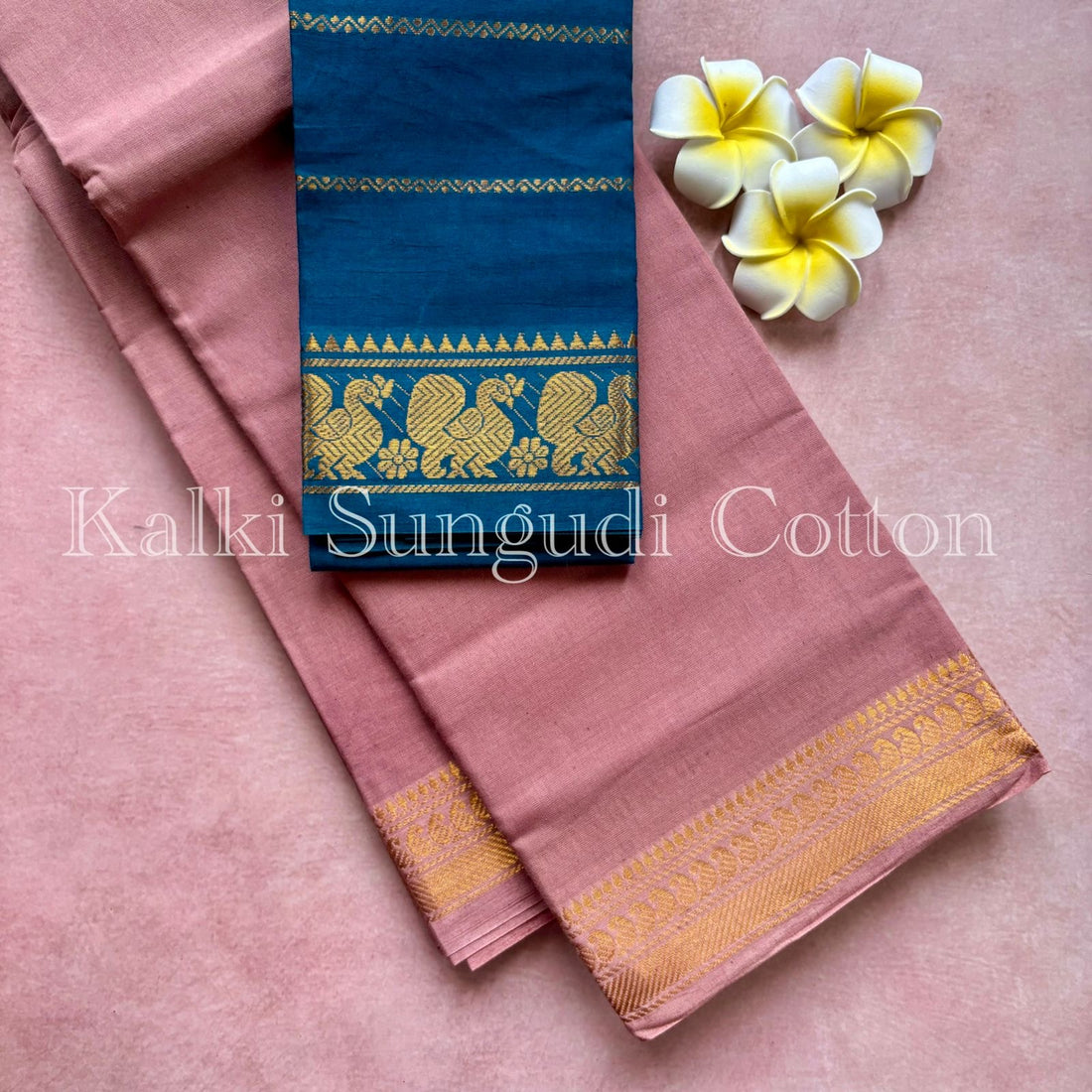 Light Brown Kalki Sungudi Cotton Saree