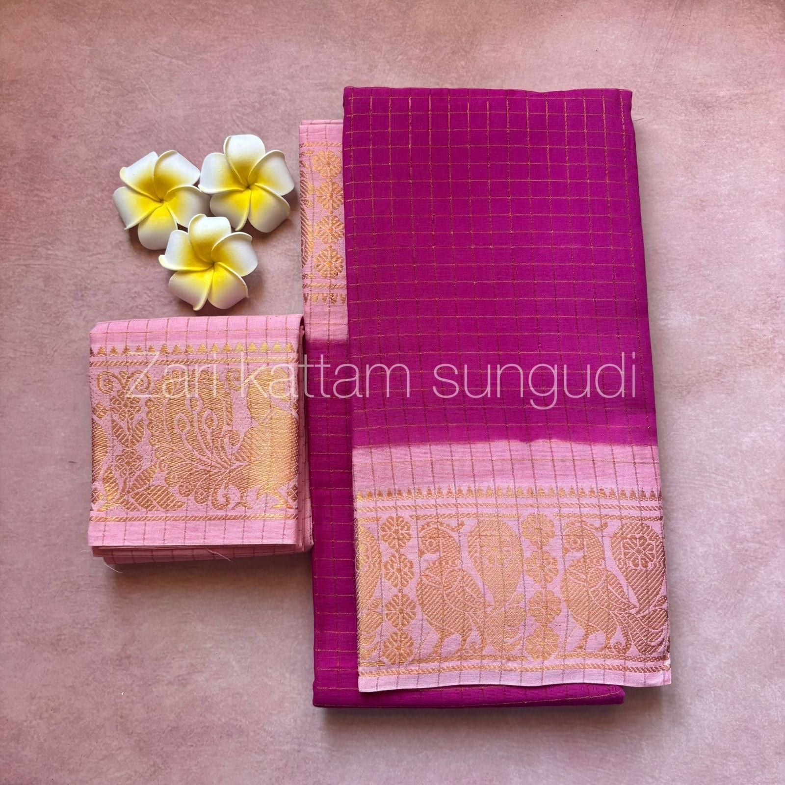 Zari Kattam Sungudi Cotton Sarees