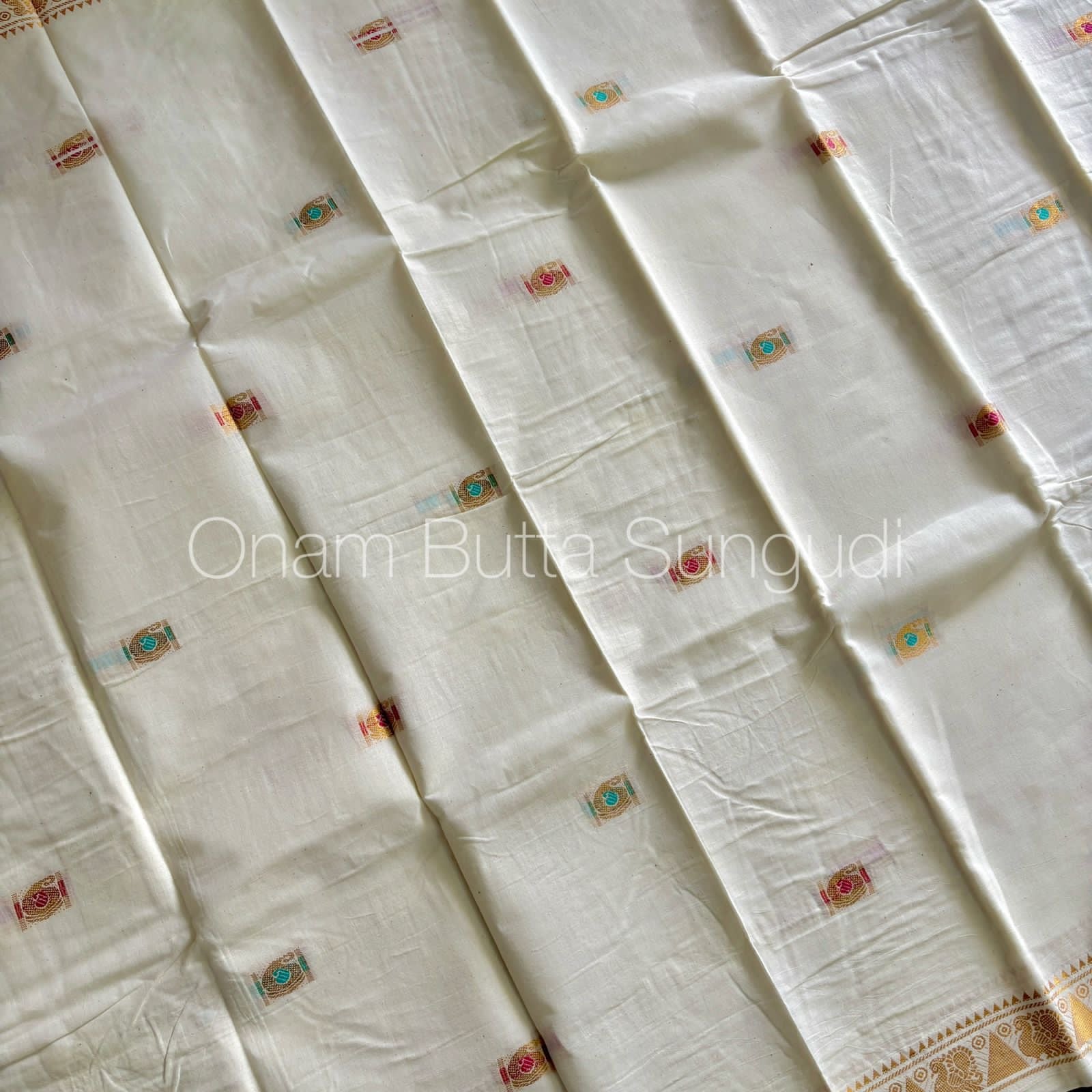 Onam Butta Sungudi Cotton Saree