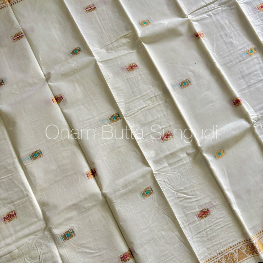 Onam Butta Sungudi Cotton Saree