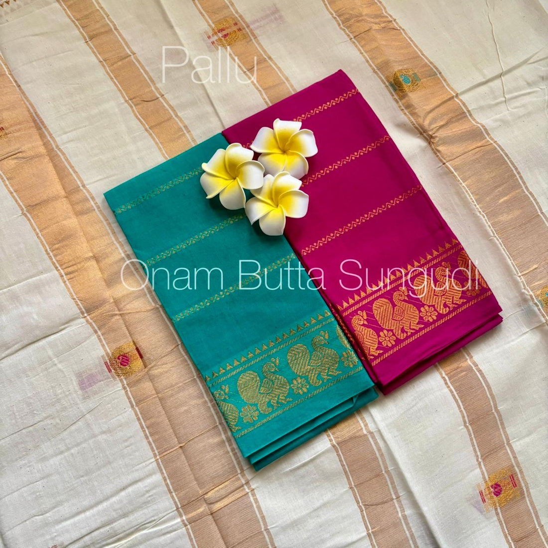 Onam Butta Sungudi Cotton Saree