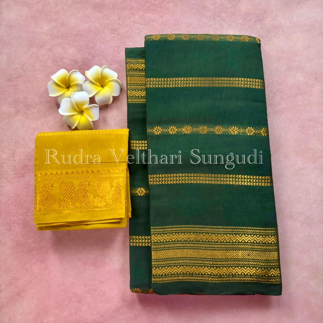 Green Rudra Velthari Sungudi Cotton Saree