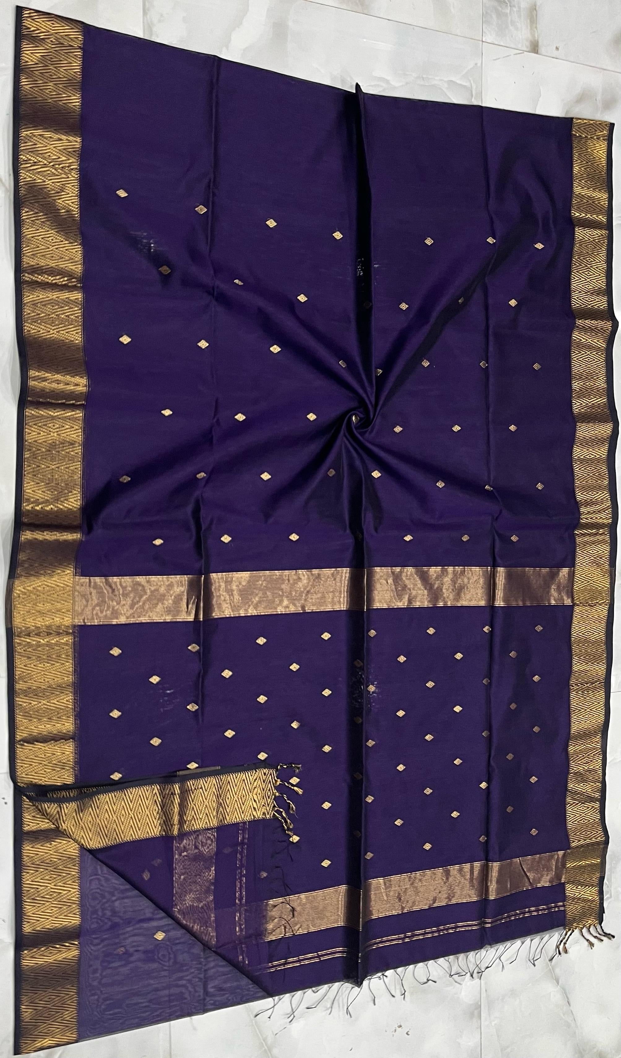 Nayanthara Purple Maheshwari Silk Cotton Saree