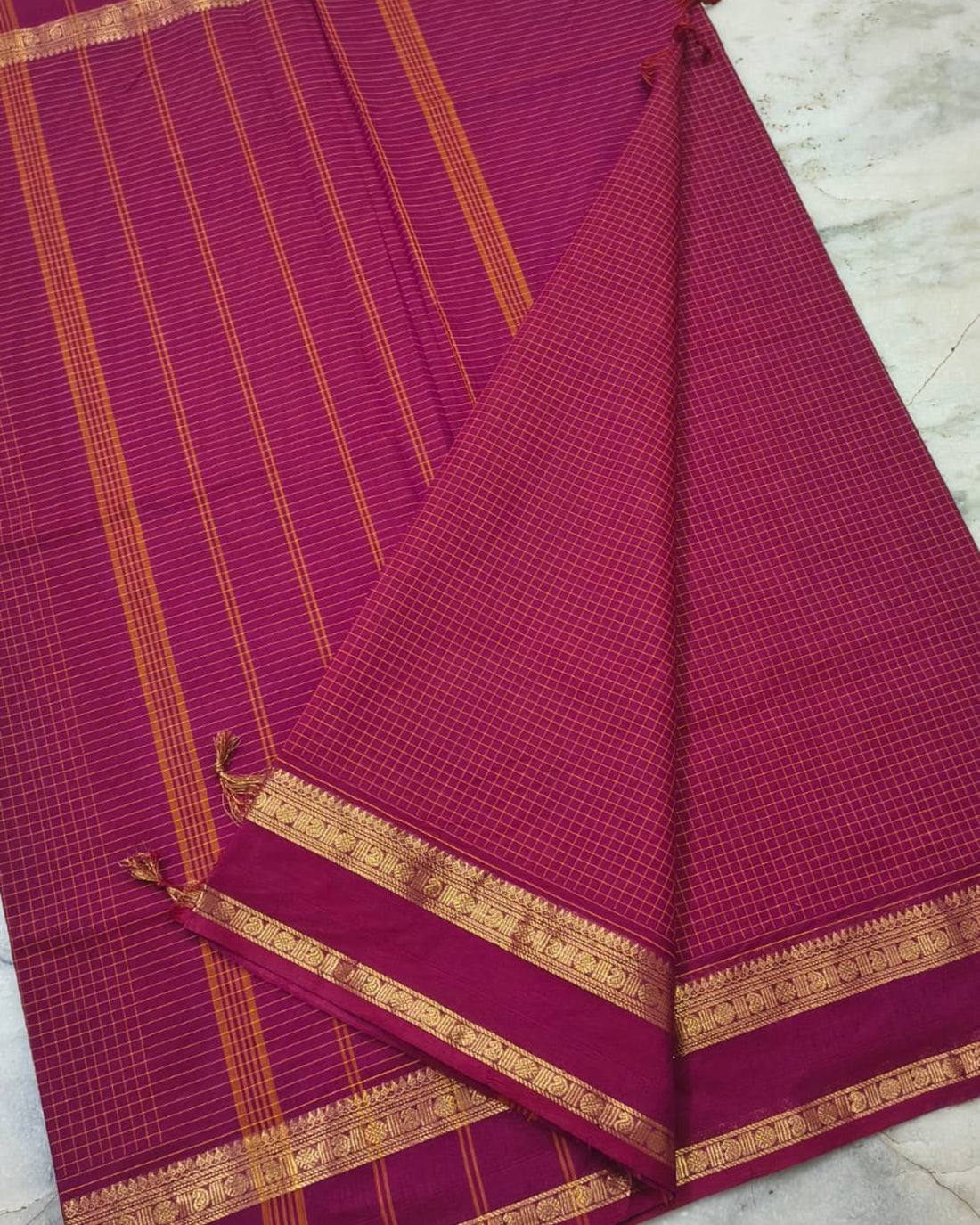 Kanchi Cotton Kattam saree