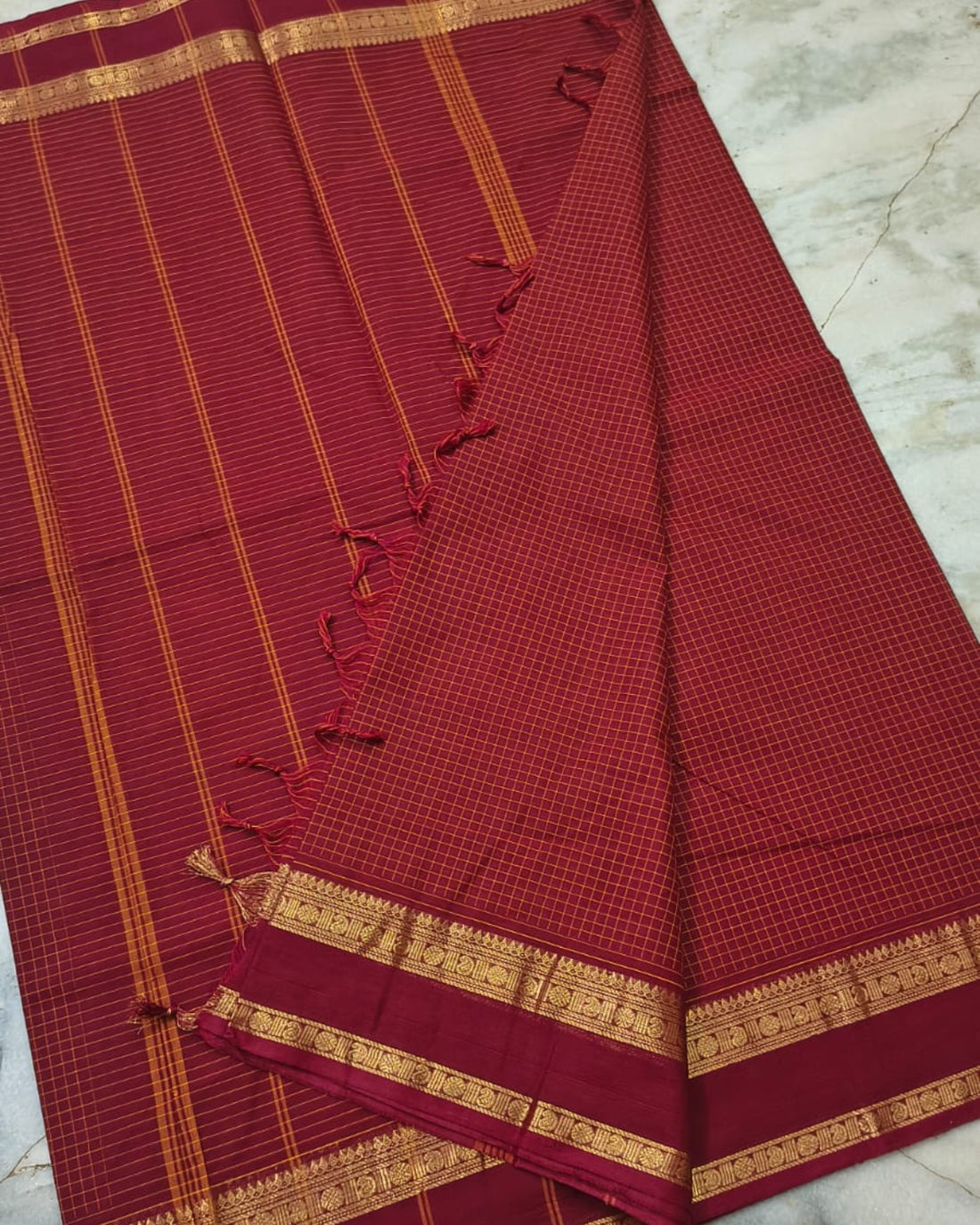 Kanchi Cotton Kattam saree