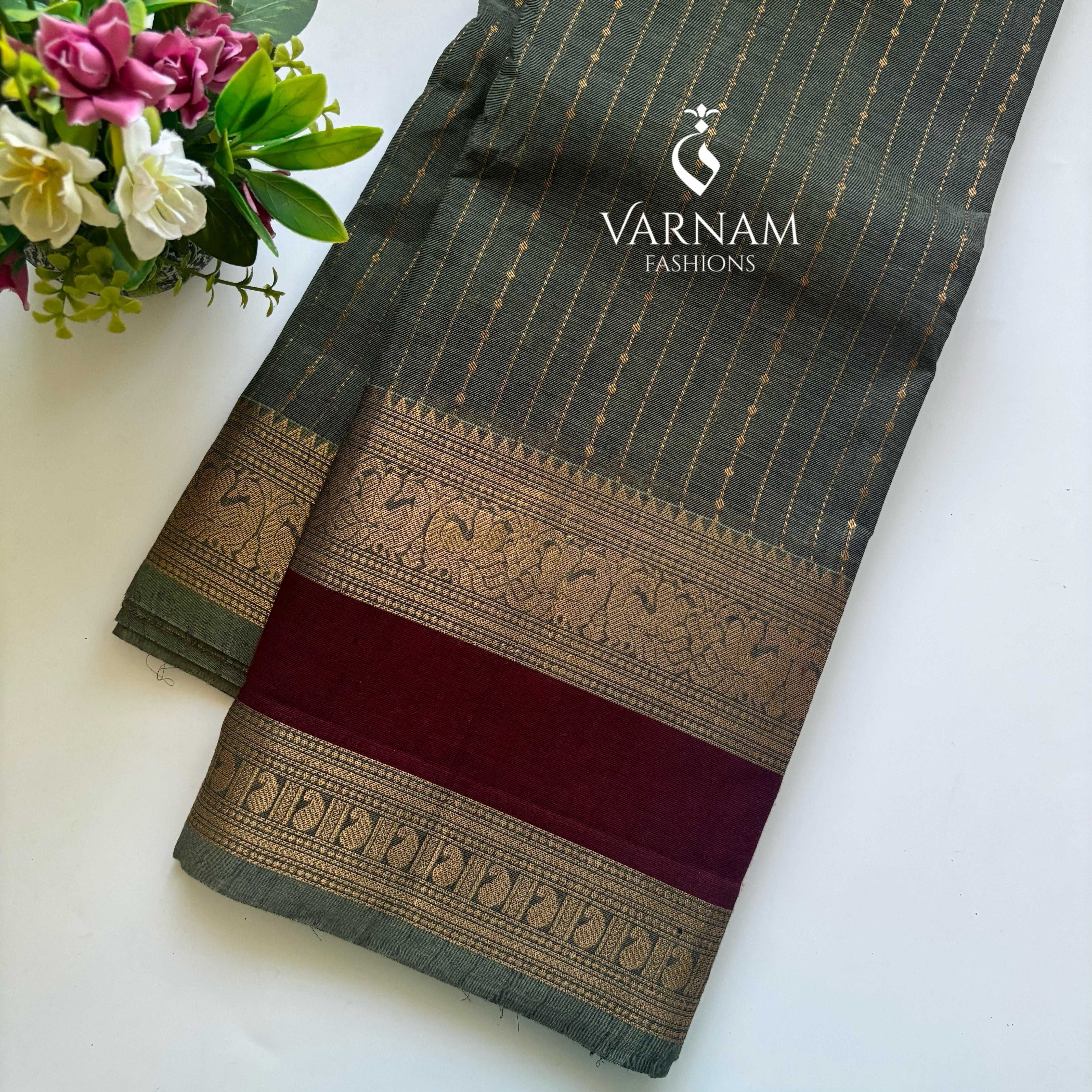 Premium Kanchi Cotton Saree With Rich Pallu
