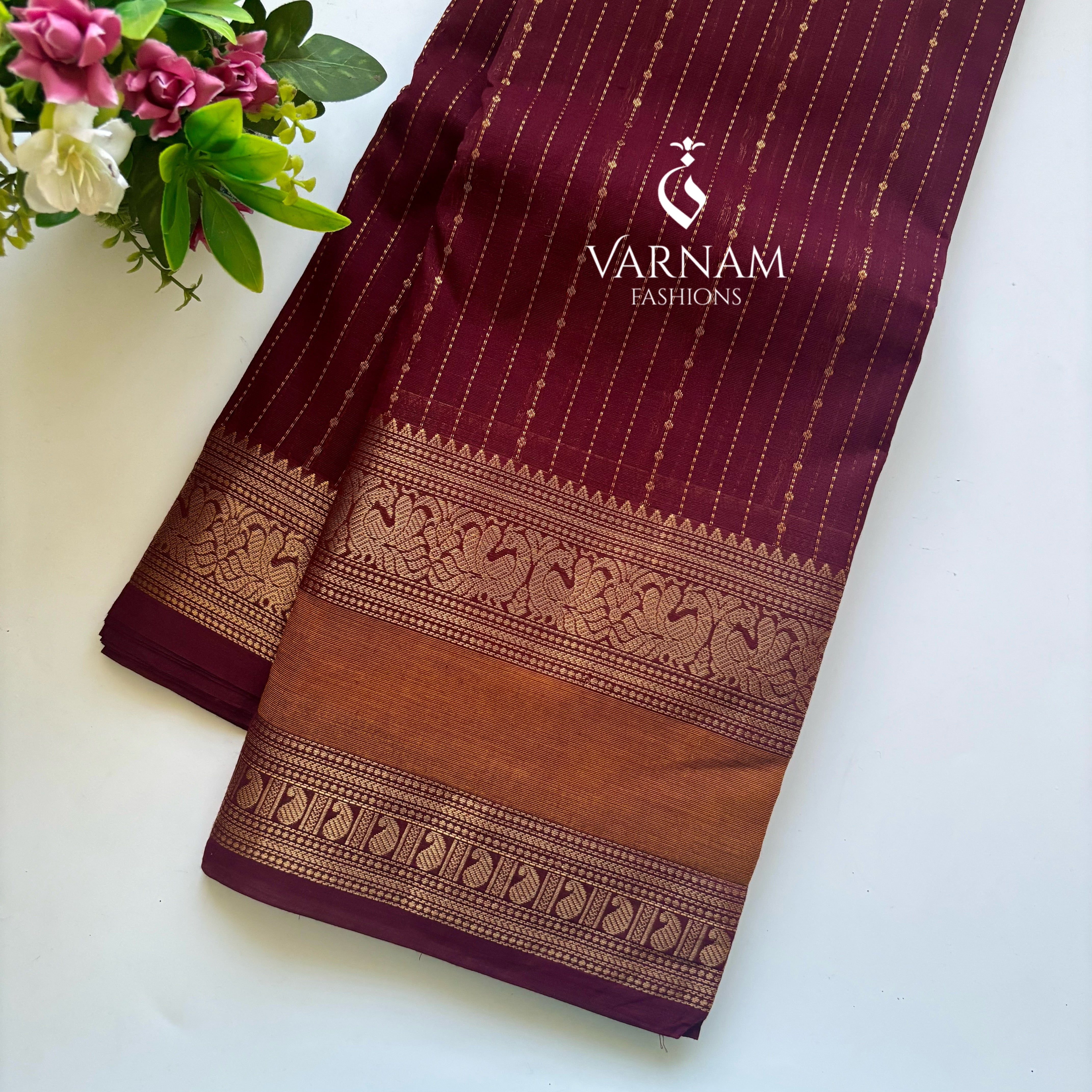 Premium Kanchi Cotton Saree With Rich Pallu