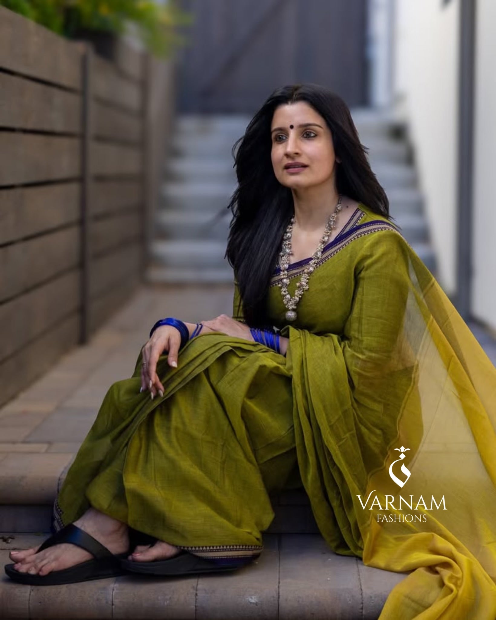 Green  Narayanpet Cotton Saree