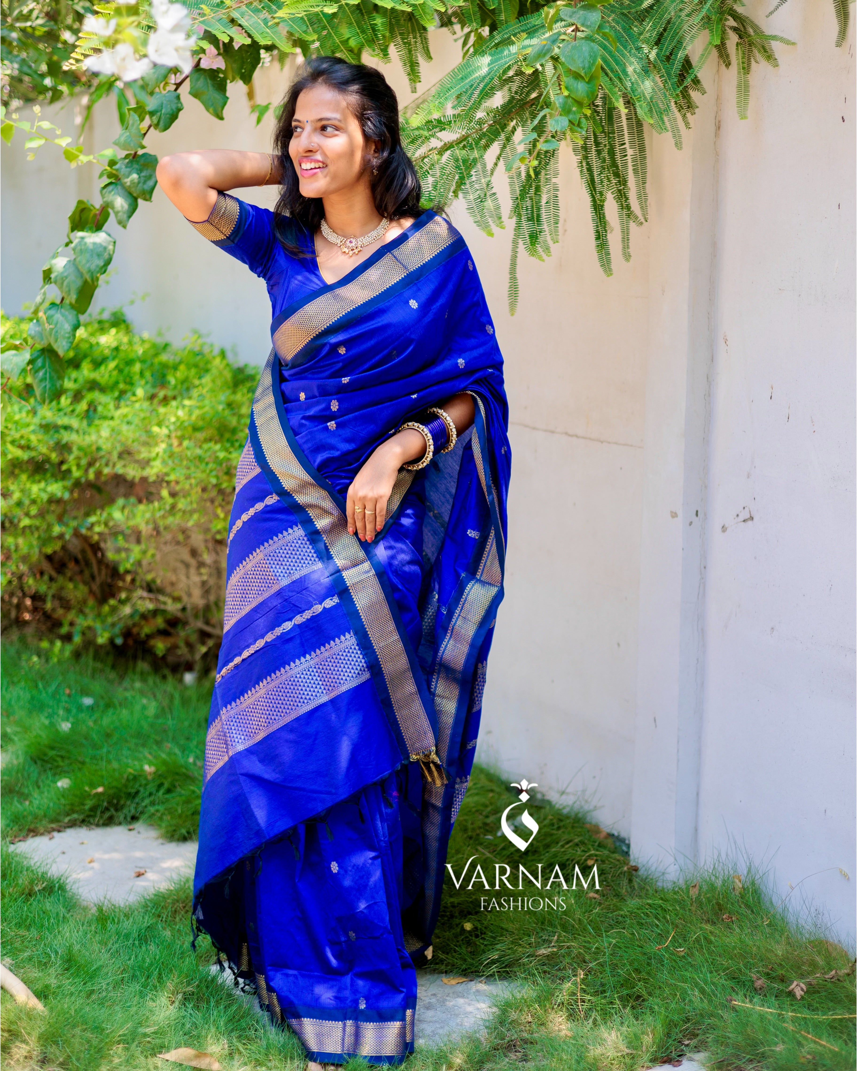 Royal Blue Kalyani Cotton Saree