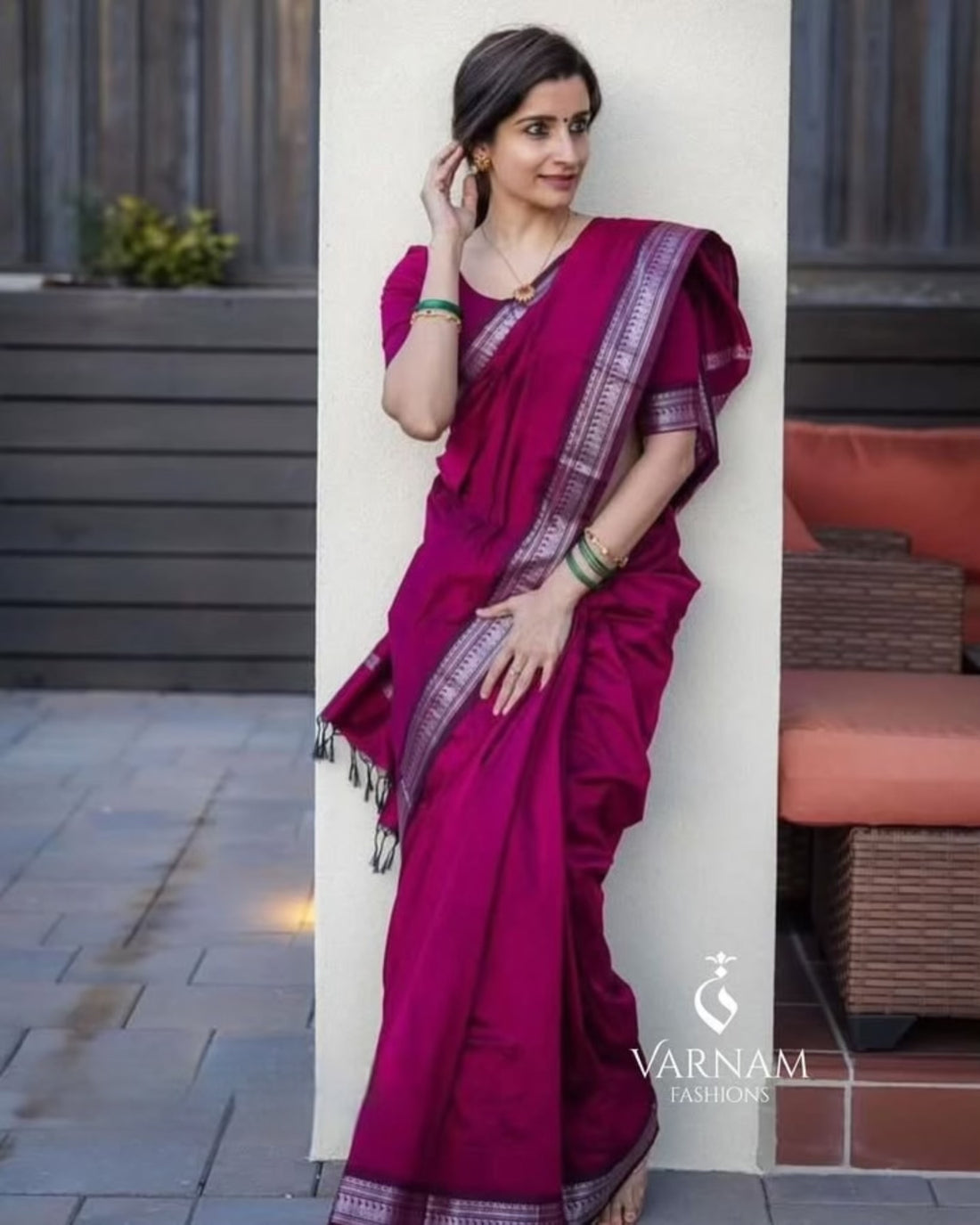 Pink Silver Kalyani Cotton Saree