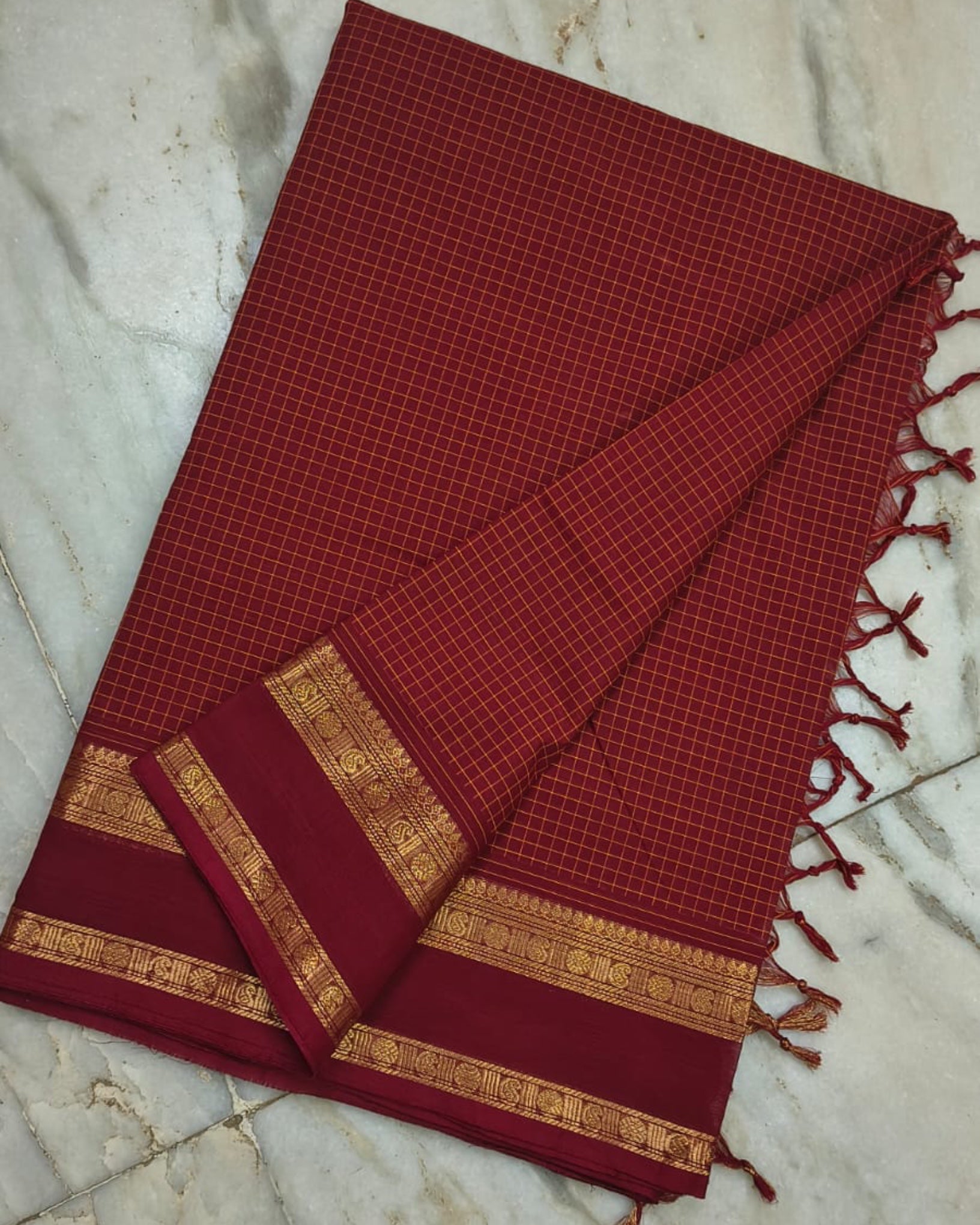 Kanchi Cotton Kattam saree