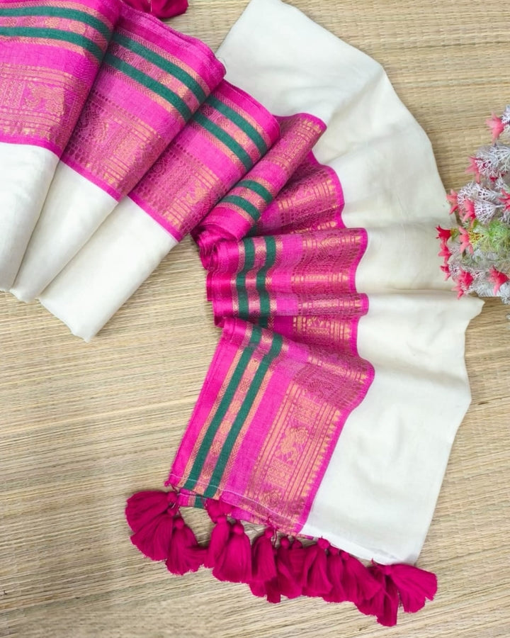 Kanchi Border Mul Cotton Saree
