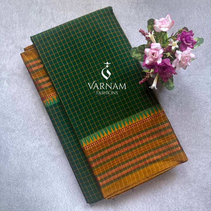 Narayanpet Cotton Saree With Checked Pattern