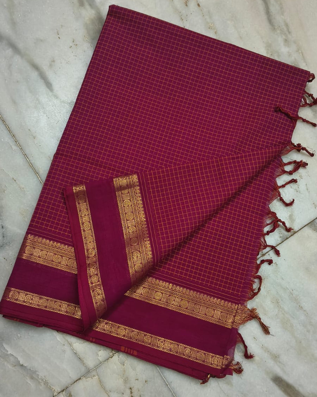 Kanchi Cotton Kattam saree