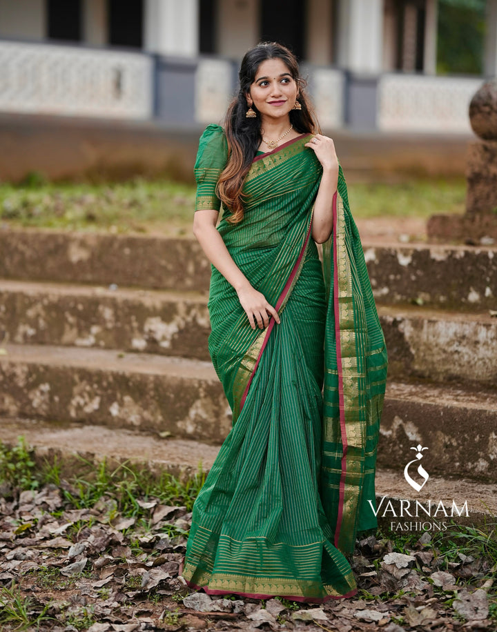 Sundari - Green Rich Kanchi Cotton Saree