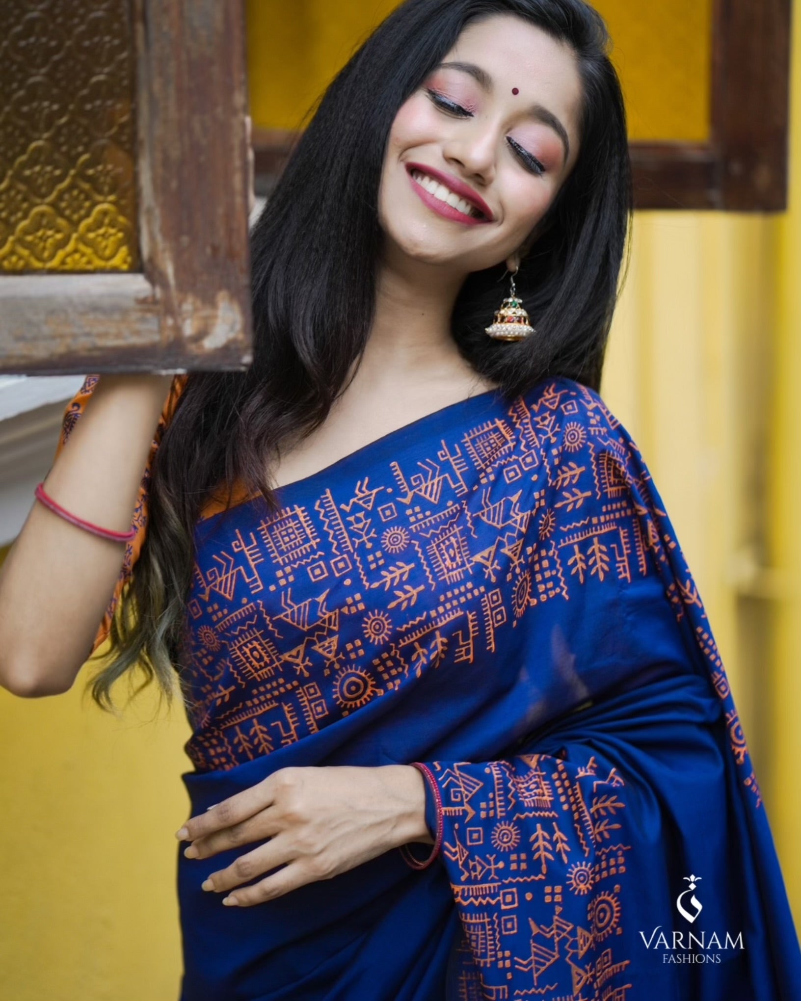 Royal Blue South Cotton Saree