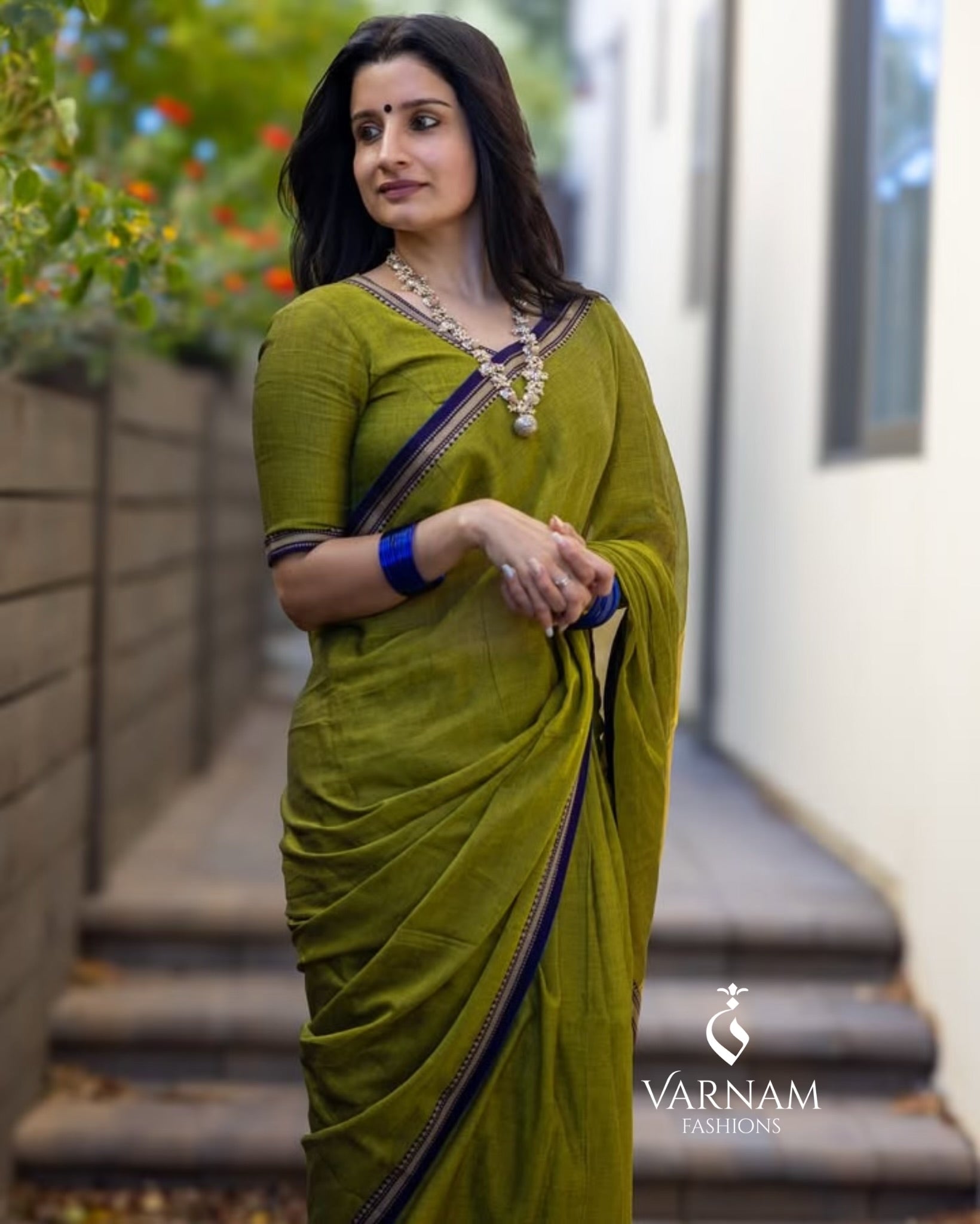 Green  Narayanpet Cotton Saree