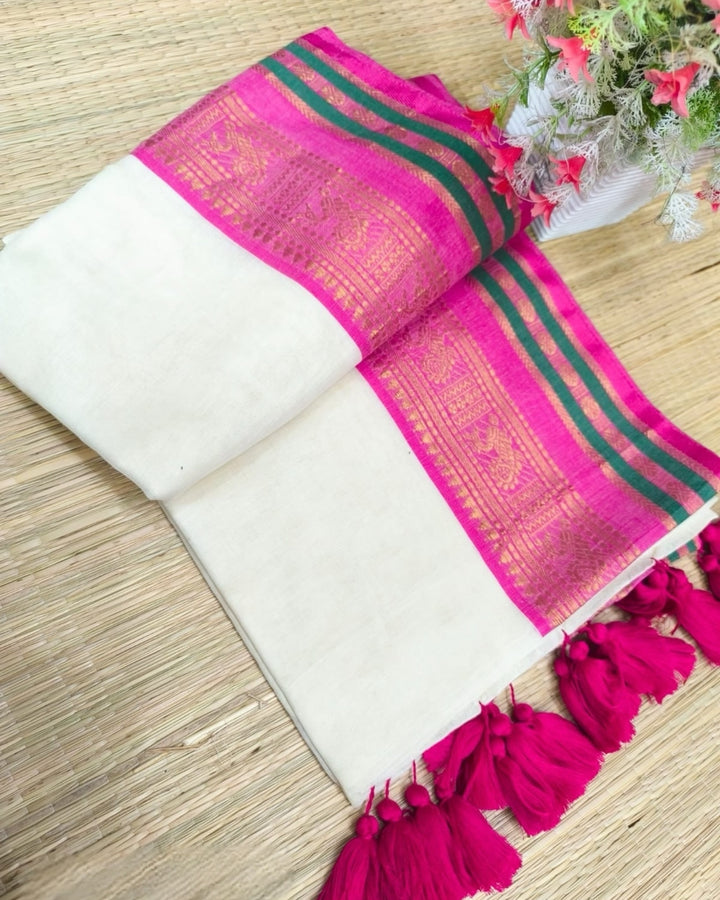 Kanchi Border Mul Cotton Saree