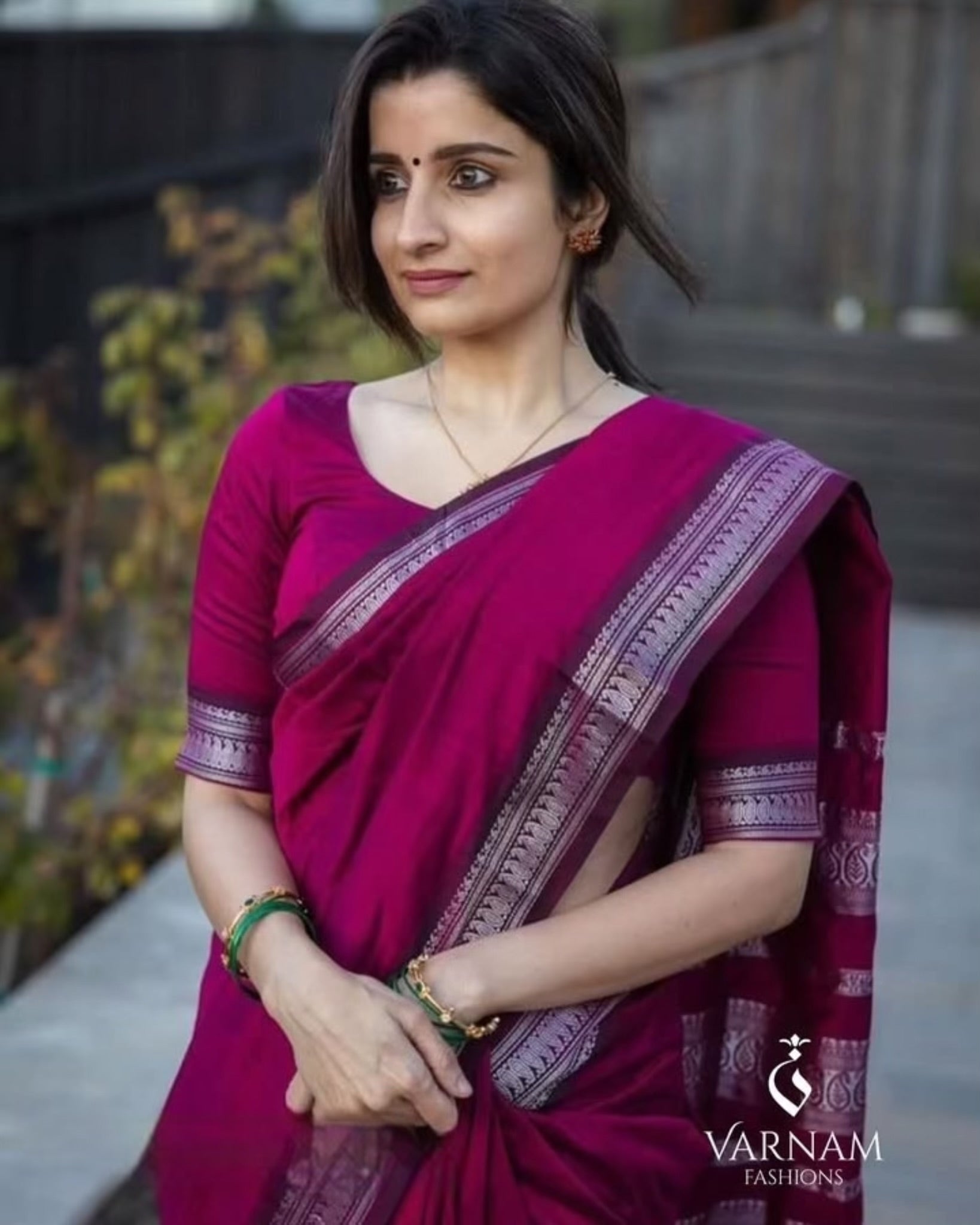 Pink Silver Kalyani Cotton Saree