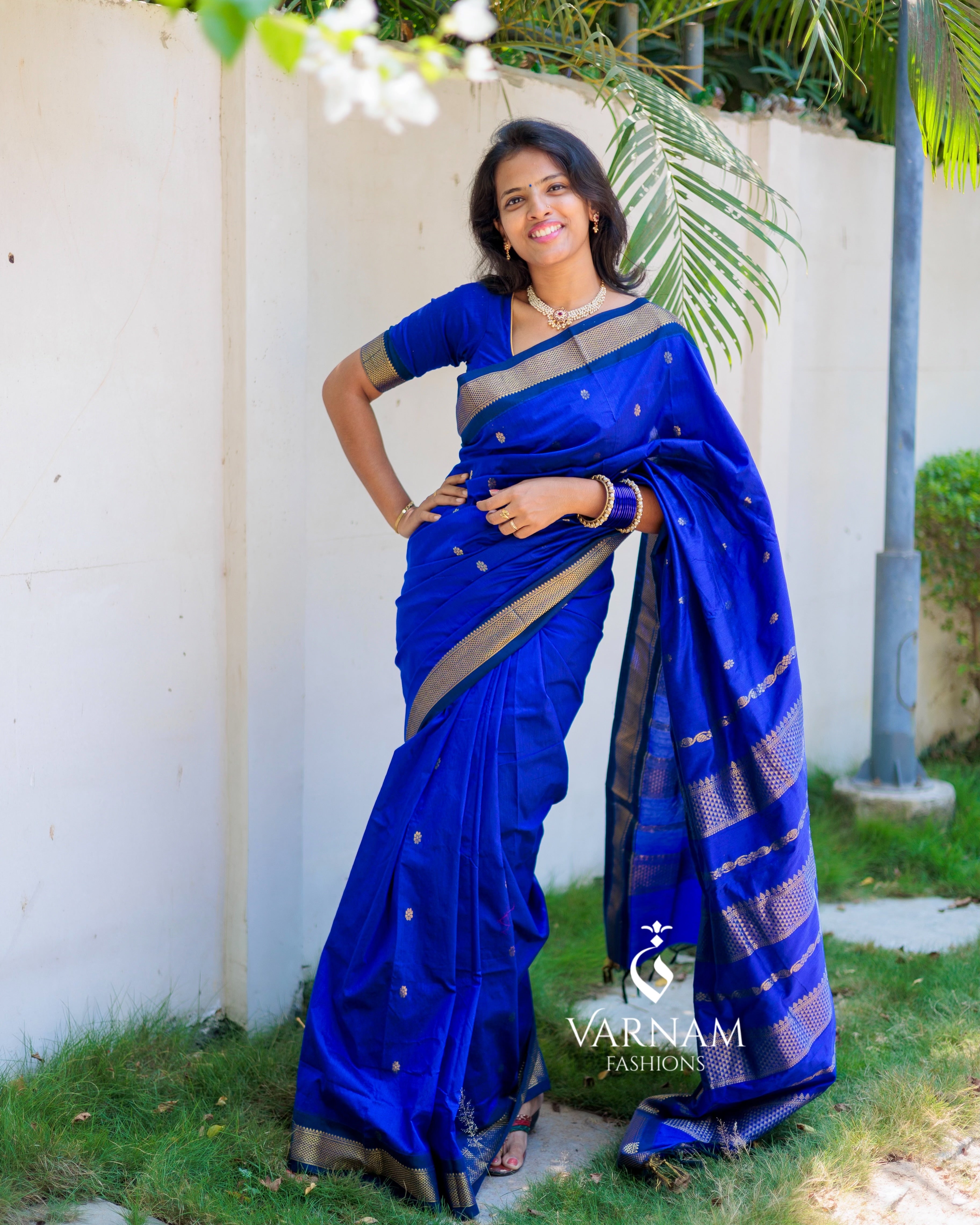Royal Blue Kalyani Cotton Saree