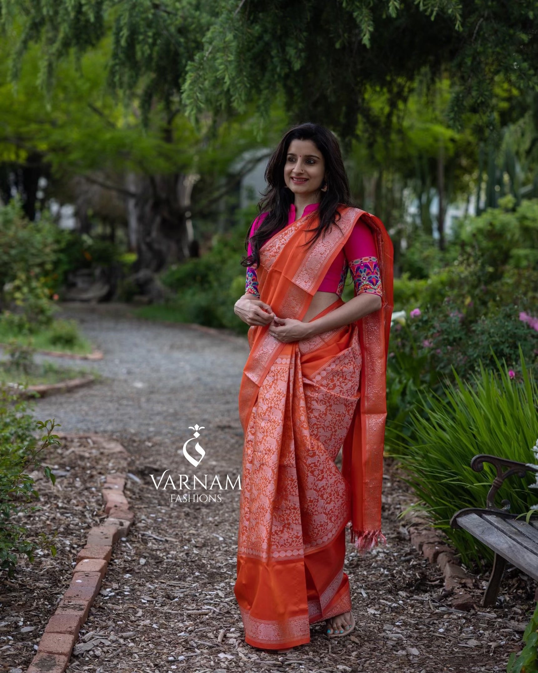 Orange Chinnalampattu Saree