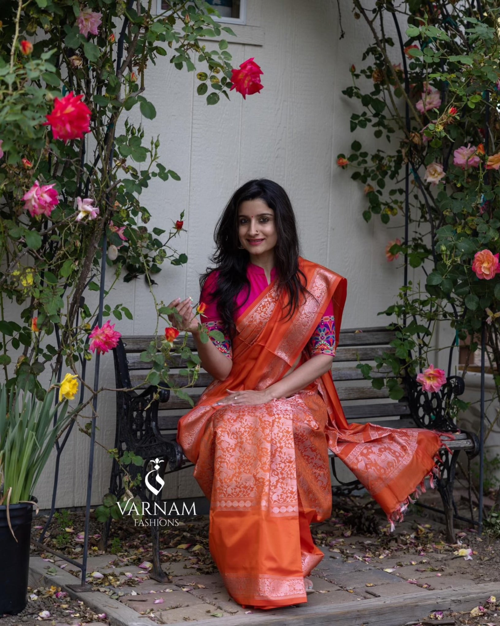 Orange Chinnalampattu Saree