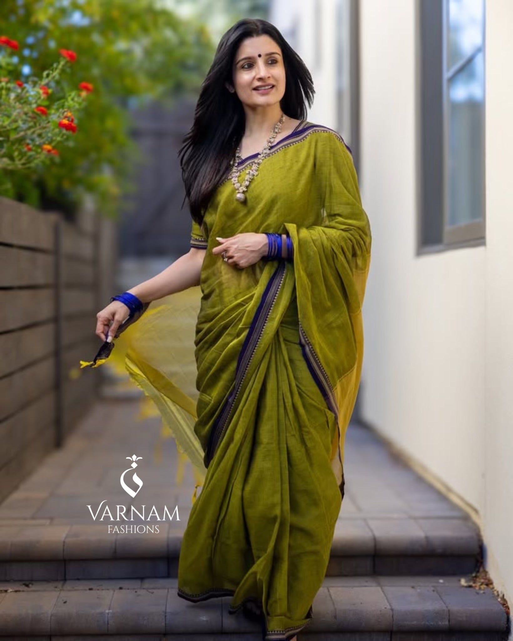 Green  Narayanpet Cotton Saree