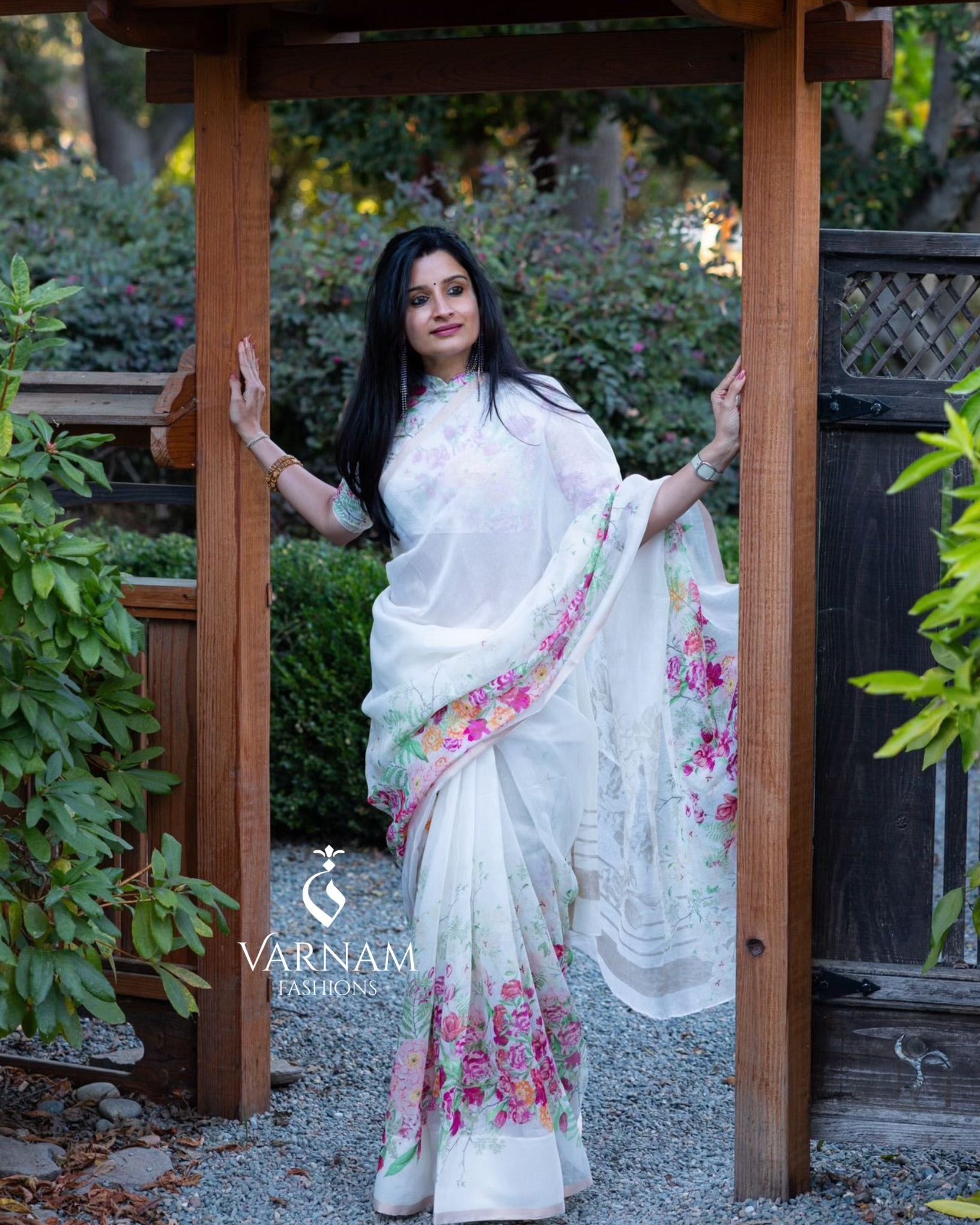 Alia Bhatt White Floral Linen